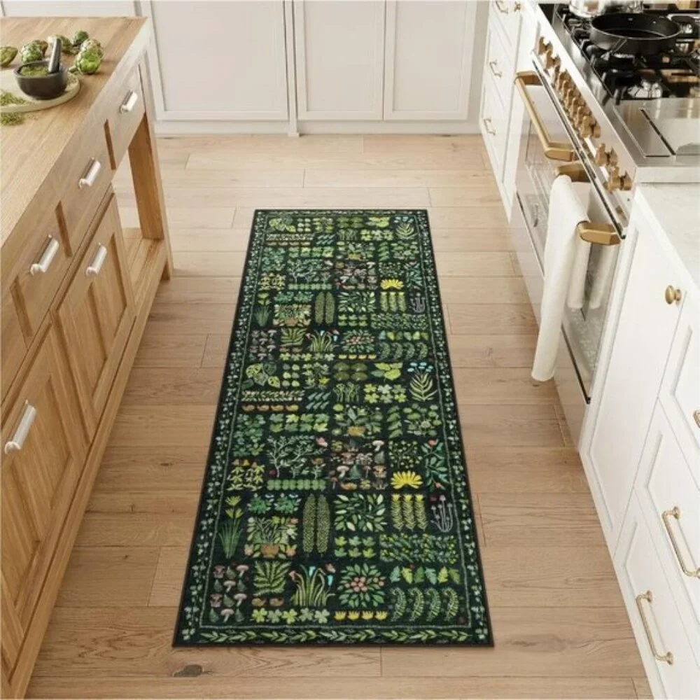 New 2x6 Washable Runner Rug, Non-Slip Low-Pile Floral Carpet for Hallway & Entry